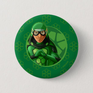 Carapace Green Badge Ronde Button 5,7 Cm
