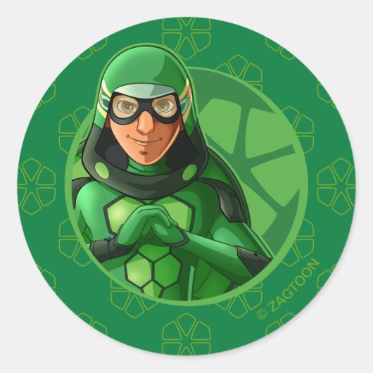 Carapace Green Badge Ronde Sticker (Voorkant)