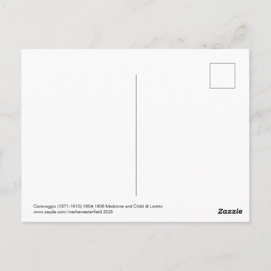 Caravaggio 1604-1606 Madonna & Kind di Loreto Briefkaart (Achterkant)