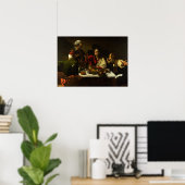 Caravaggio - Avondmaal in Emmaus 1602 Poster (Thuiskantoor)