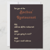 Caravaggio Bacchus Bacchanal CC0202 Uitnodiging (Achterkant)