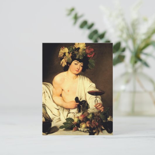 Caravaggio Bacchus Briefkaart (Staand voorkant)