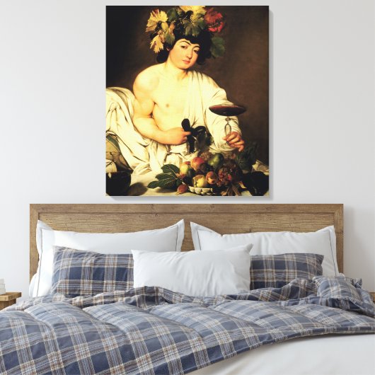 Caravaggio Bacchus Canvas Afdruk (Insitu (Slaapkamer))