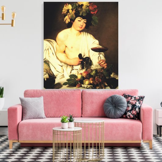 Caravaggio Bacchus Canvas Afdruk (Insitu (Woonkamer))