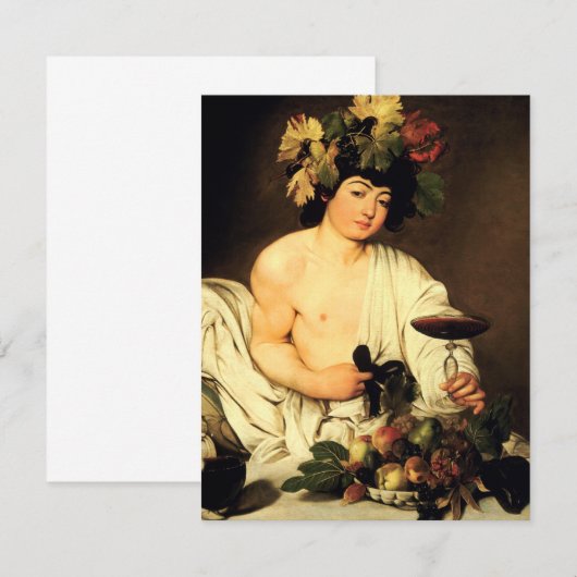 Caravaggio Bacchus Kaart (Voorkant / Achterkant)