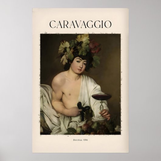 Caravaggio Bacchus Kunstprint - Romeinse God van d Poster (Voorkant)