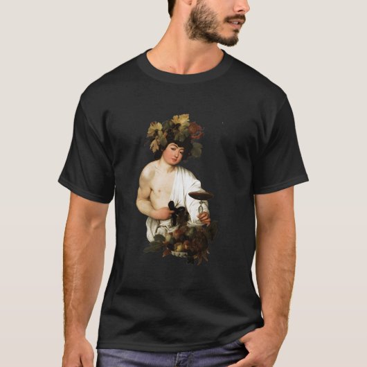 Caravaggio Bacchus Schilderij T-shirt (Voorkant)