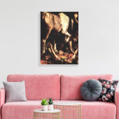 Caravaggio - Bekering van Saul Canvas Afdruk (Insitu (Woonkamer))