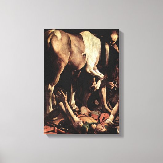 Caravaggio - Bekering van Saul Canvas Afdruk (Voorkant)