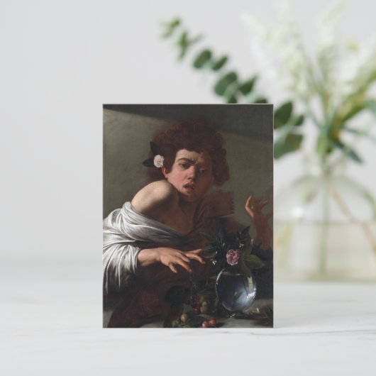 Caravaggio Boy Bitten van een hagedis Briefkaart (Staand voorkant)