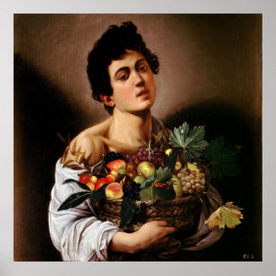 Caravaggio - Boy met een mand fruit (1593) Poster