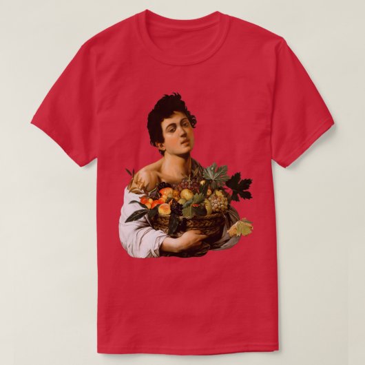 Caravaggio Boy met een mand fruit 2 T-shirt (Design voorkant)