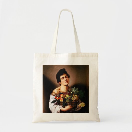 Caravaggio Boy Met een mand van Canvas tas (Voorkant)