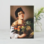Caravaggio Boy met een mand van fruituitvindingen Kaart (Staand voorkant)