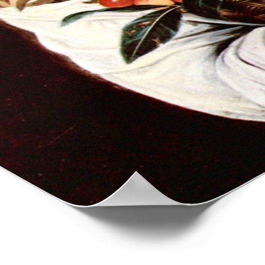 Caravaggio-Boy met fruitmand Poster (Hoek)