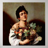Caravaggio-Boy met fruitmand Poster (Voorkant)