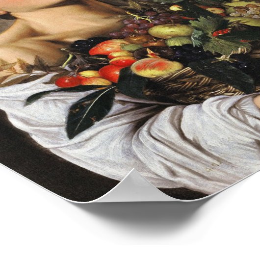 Caravaggio - Boy met mand van fruit Poster (Hoek)