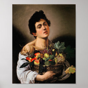 Caravaggio - Boy met mand van fruit Poster