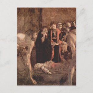 Caravaggio-Burial of Saint Lucy Briefkaart
