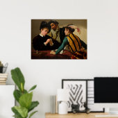 Caravaggio Cardsharps Poster (Thuiskantoor)