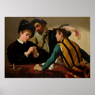 Caravaggio Cardsharps Poster