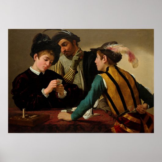 Caravaggio Cardsharps Poster (Voorkant)