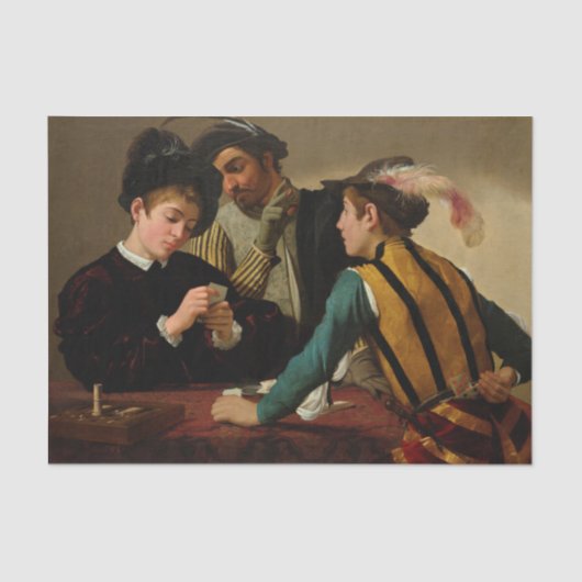 Caravaggio Cardsharps Tissuepapier (Voorkant)