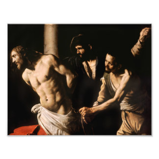 Caravaggio - Christus in de Kolom Foto Afdruk