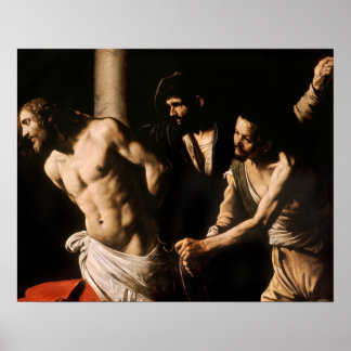 Caravaggio - Christus in de Kolom Poster