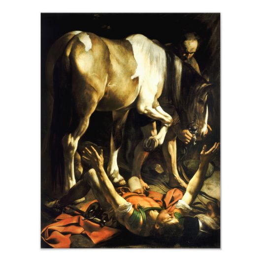 Caravaggio Conversion of St. Paul Foto Afdruk (Voorkant)