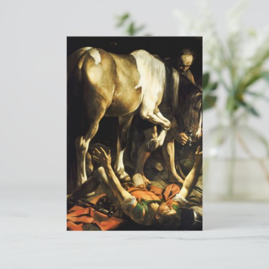 Caravaggio Conversion of St. Paul Invitations Kaart (Staand voorkant)