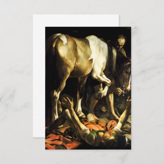 Caravaggio Conversion of St. Paul Invitations Kaart (Voorkant / Achterkant)