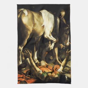 Caravaggio Conversion of St. Paul Kitchen Towel Theedoek