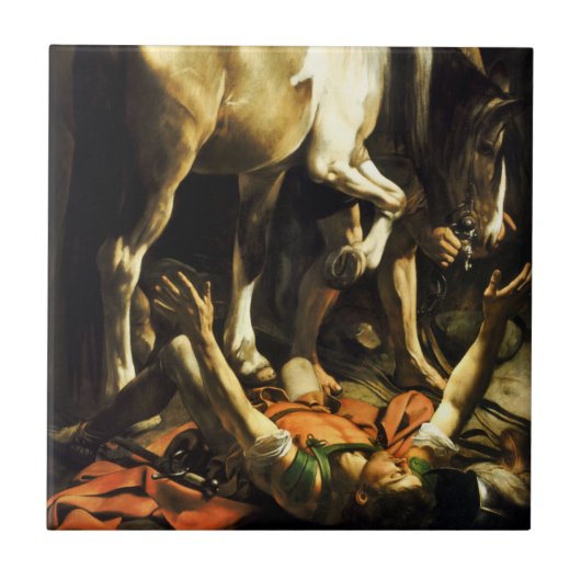 Caravaggio Conversion of St. Paul Tile Tegeltje (Voorkant)