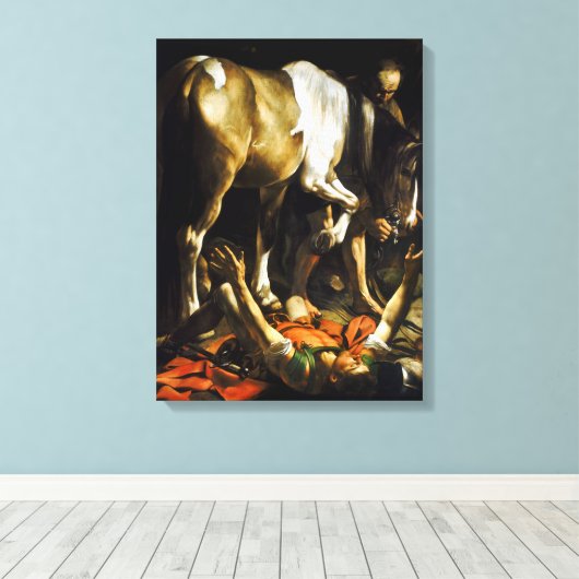 Caravaggio Conversion on the Way to Damascus Canvas Afdruk (Insitu (Houten vloer))