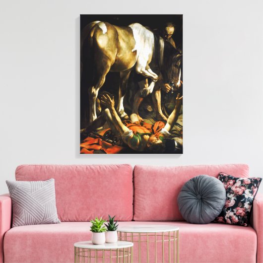 Caravaggio Conversion on the Way to Damascus Canvas Afdruk (Insitu (Woonkamer))