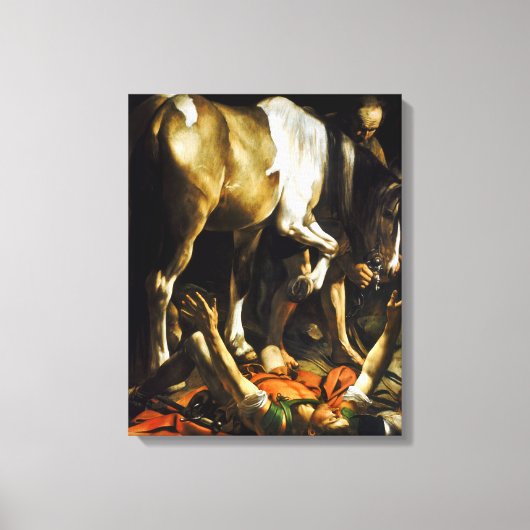 Caravaggio Conversion on the Way to Damascus Canvas Afdruk (Voorkant)