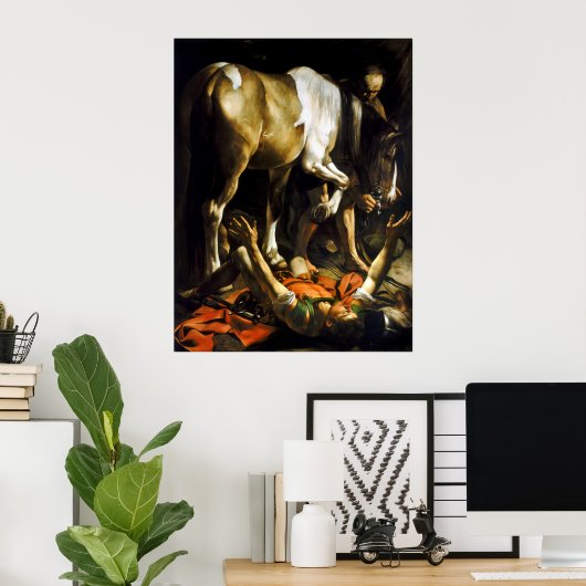 Caravaggio Conversion on the Way to Damascus Poster (Thuiskantoor)
