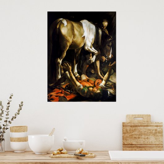 Caravaggio Conversion on the Way to Damascus Poster (Keuken)
