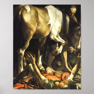 Caravaggio converteert naar damascus van de St Pau Poster