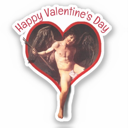 Caravaggio Cupido Valentijnsdag Sticker (Voorkant)