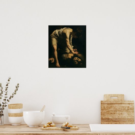 Caravaggio - David en Goliath Poster (Keuken)
