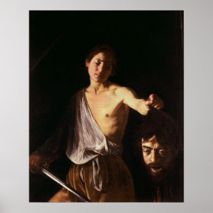 Caravaggio - David met het hoofd van Goliath 1610 Poster