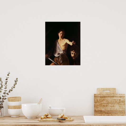 Caravaggio - David met het hoofd van Goliath 1610 Poster (Keuken)