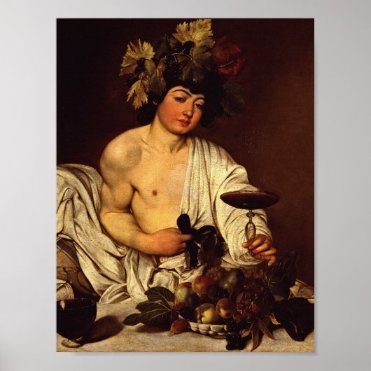 Caravaggio - De Adolescent Bacchus Poster (Voorkant)