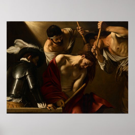 Caravaggio - De Doornenkroning Poster (Voorkant)