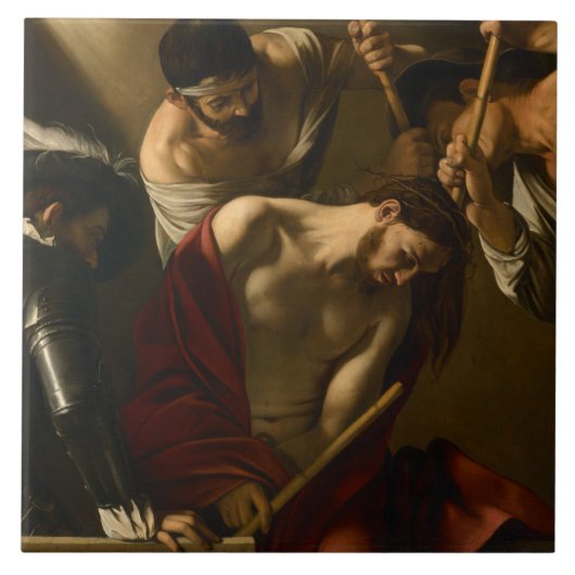 Caravaggio - De kruising met Thorns Tegeltje (Voorkant)