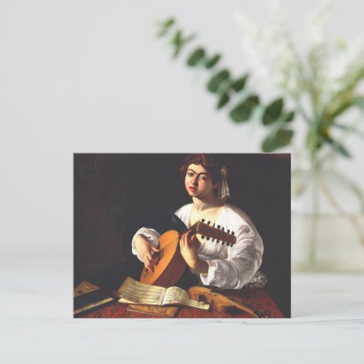 Caravaggio - De Lute Player Briefkaart (Staand voorkant)