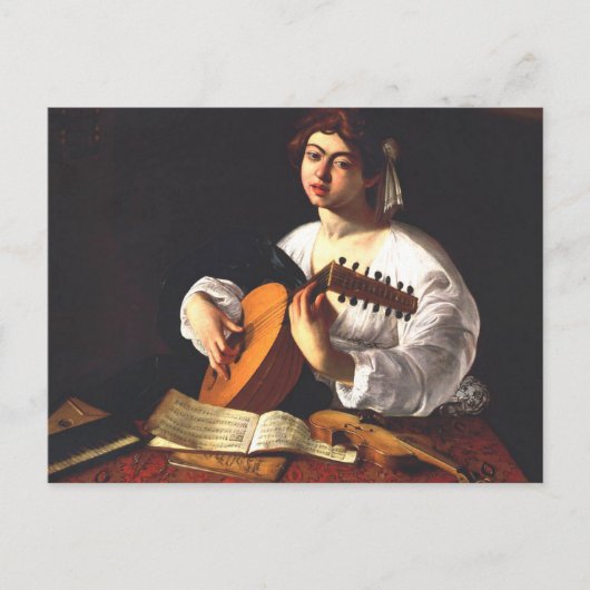 Caravaggio - De Lute Player Briefkaart (Voorkant)