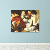 CARAVAGGIO - De muzikanten 1595 Canvas Afdruk (Insitu (Houten vloer))